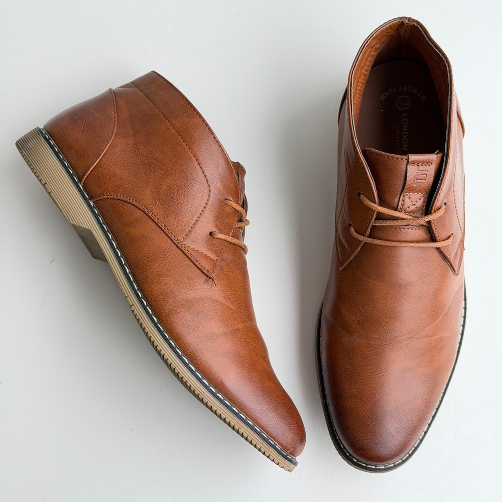 London Fog Blackburn Chukka Boots Mens 11.5 Brown Casual Lace Up Preppy Shoes